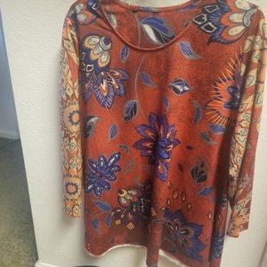 XL Paris Multi Color Womens Top New